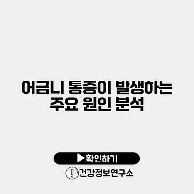 어금니 통증이 발생하는 주요 원인 분석