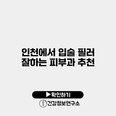 인천에서 입술 필러 잘하는 피부과 추천