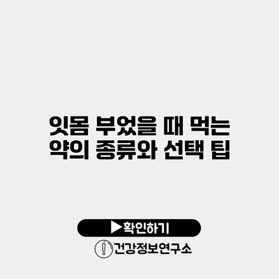 잇몸 부었을 때 먹는 약의 종류와 선택 팁