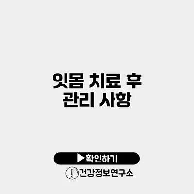 잇몸 치료 후 관리 사항