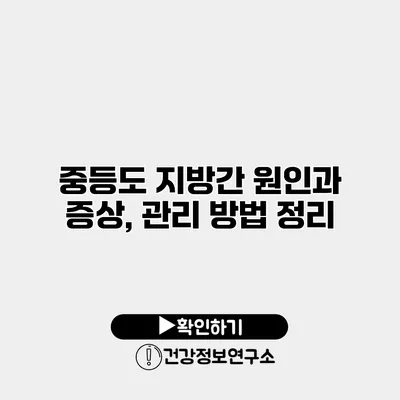 중등도 지방간 원인과 증상, 관리 방법 정리