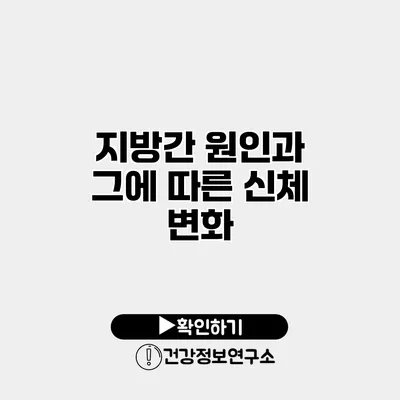 지방간 원인과 그에 따른 신체 변화