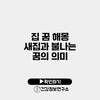 집 꿈 해몽 새집과 불나는 꿈의 의미