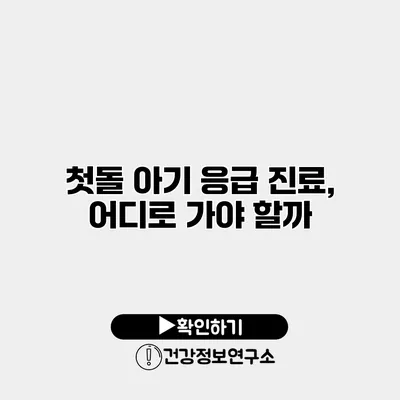 첫돌 아기 응급 진료, 어디로 가야 할까?