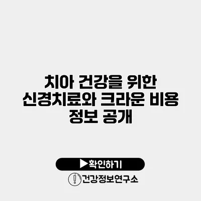 치아 건강을 위한 신경치료와 크라운 비용 정보 공개