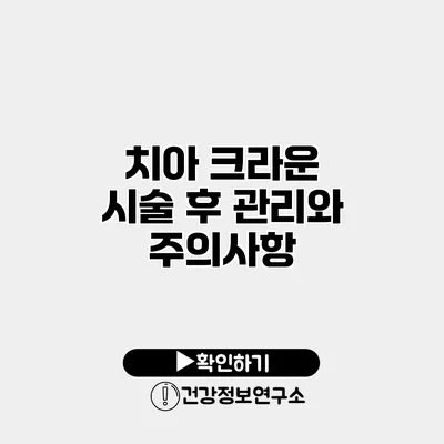 치아 크라운 시술 후 관리와 주의사항