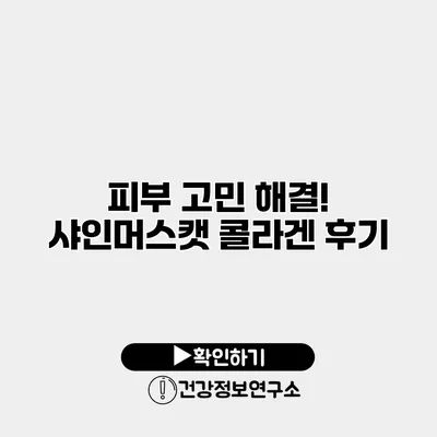 피부 고민 해결! 샤인머스캣 콜라겐 후기