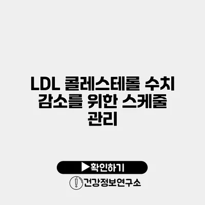 LDL 콜레스테롤 수치 감소를 위한 스케줄 관리