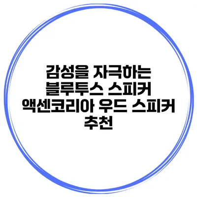 감성을 자극하는 블루투스 스피커 액센코리아 우드 스피커 추천