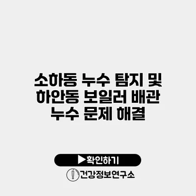 소하동 누수 탐지 및 하안동 보일러 배관 누수 문제 해결