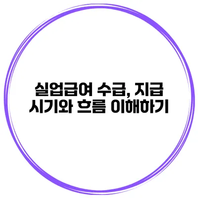 실업급여 수급, 지급 시기와 흐름 이해하기