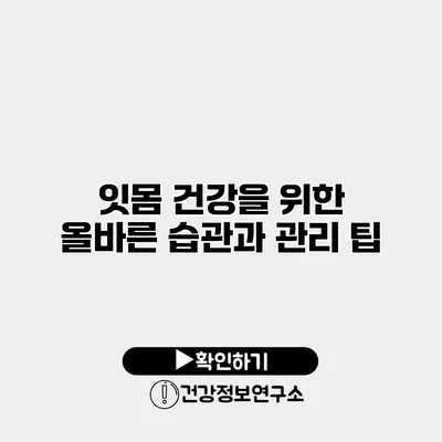 잇몸 건강을 위한 올바른 습관과 관리 팁