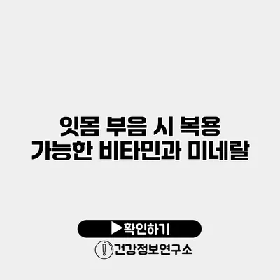 잇몸 부음 시 복용 가능한 비타민과 미네랄
