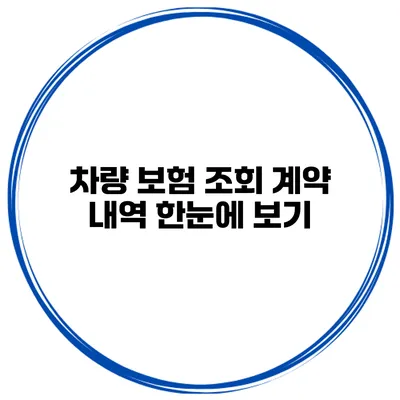 차량 보험 조회 계약 내역 한눈에 보기