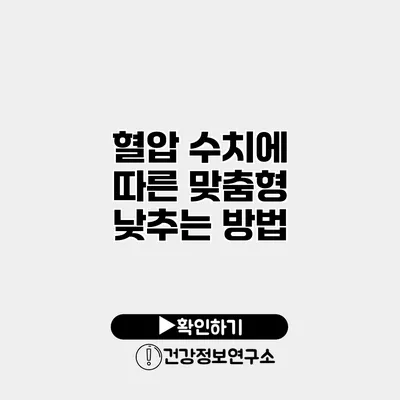 혈압 수치에 따른 맞춤형 낮추는 방법